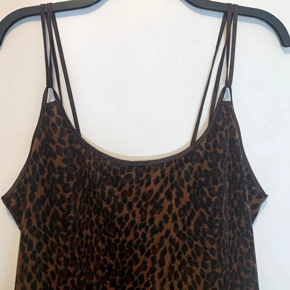 Vintage California Dynasty Velvet Leopard Chemise Lingerie - Picture 3 of 8